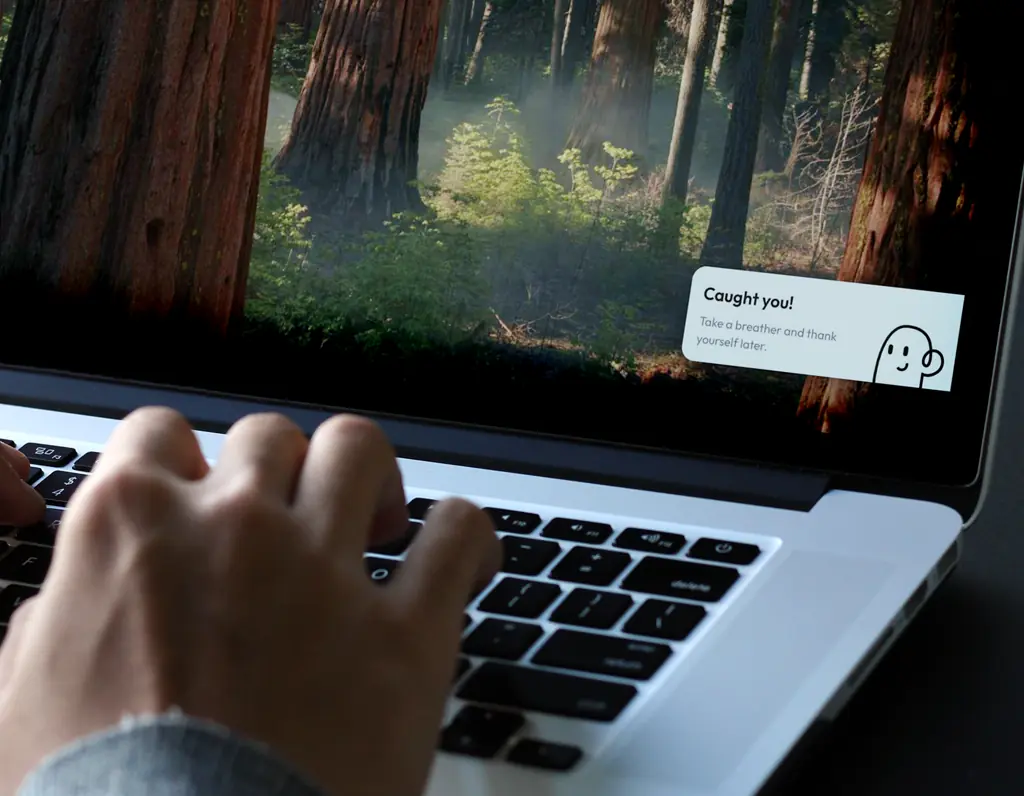 Laptop with Hands Off notification